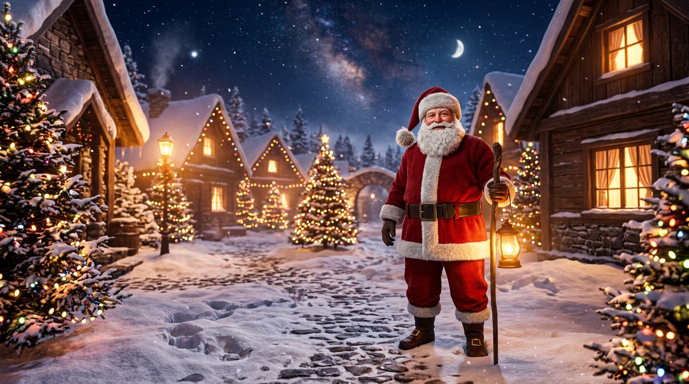 Cinematic Christmas village with Santa Claus by Johan Jomet